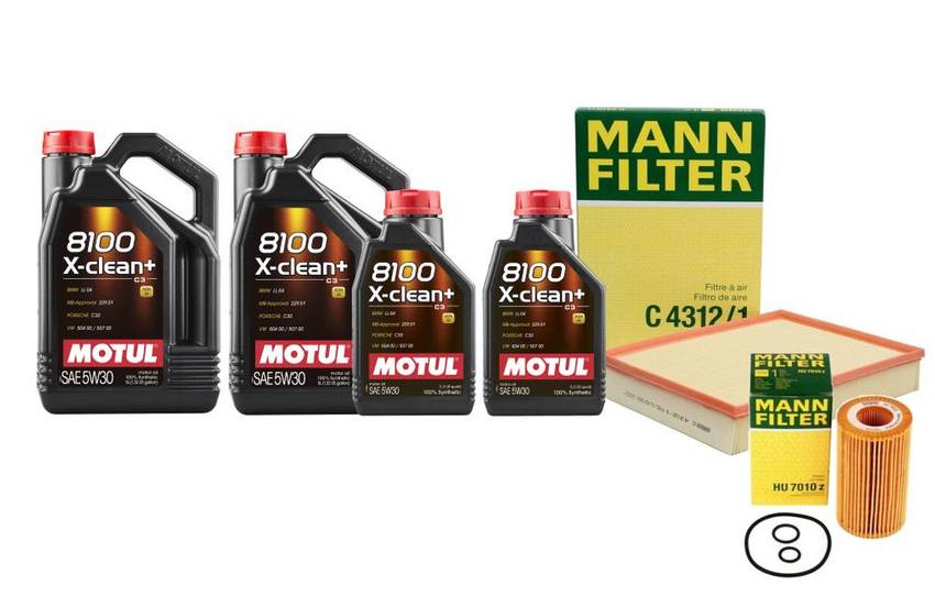 Mercedes Engine Oil Change Kit - Motul 6511800109 (5W-40) (12 Liter) (X-Clean 8100)